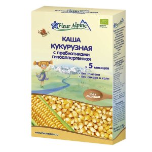 Каша Флер Альпин Органик Кукурузная с пребиотиками безмолочная c 5мес к/к 175г