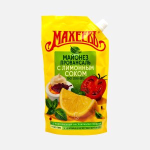 Майонез Махеевъ Провансаль 67% с лимонным соком дой/пак 380-420г