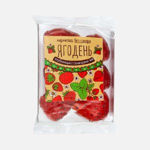 Мармелад Сибирский кедр Ягодень Клубничный с семечками чиа 140г