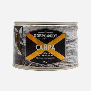 Сайра Доброфлот т/о натуральная с д/м ж/б/кл 245г