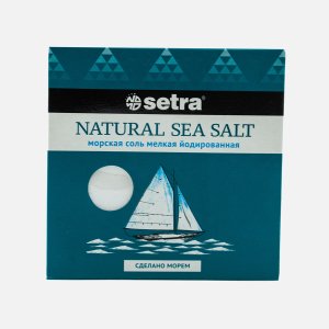 Соль Сетра морская мелкая йодированная к/к 500г
