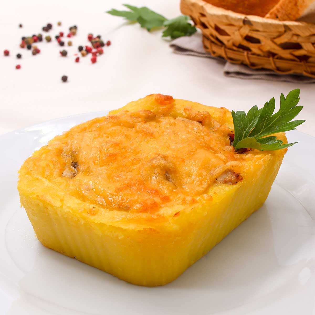 Гнезда картофельные с курицей и грибами вес