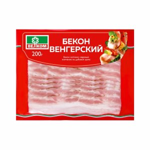 Бекон Дымов с/к нарезка в/у 200г