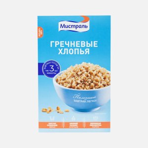 Хлопья Мистраль гречневые к/к 400г