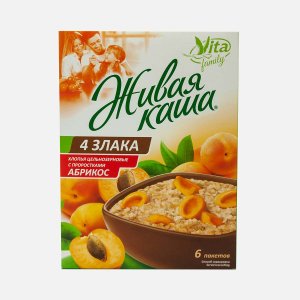 Хлопья Вита Живая каша 4 злака Абрикос к/к 6*35г