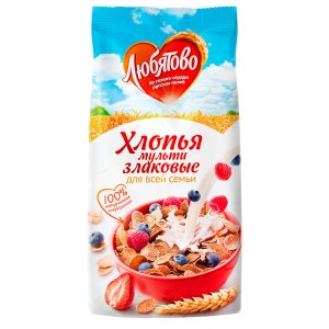 Хлопья Любятово Мультизлаковые пл/уп 250г