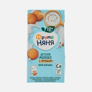 Коктейль ФрутоНяня Молоко с печеньем 2.4% т/п 200мл