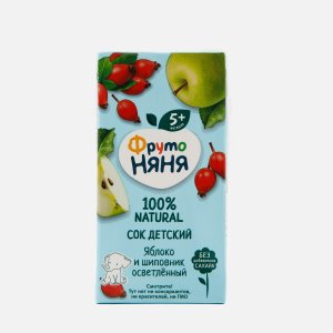 Сок ФрутоНяня Яблоко/шиповник осветл с 5мес т/п 0,2л