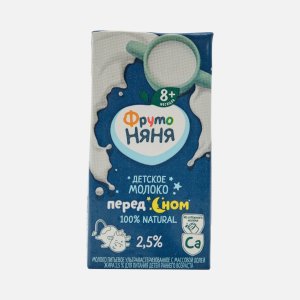 Молоко ФрутоНяня ультрапастеризованное 2.5% с 8мес т/п 0,2л