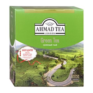 Чай Ахмад Китайский зеленый с/я 100пак*1,8г к/к 180г