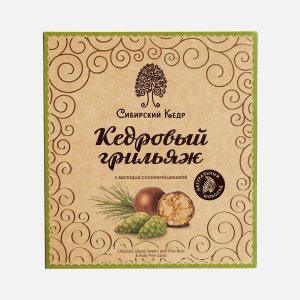 Конфеты Сибирский кедр Кедровый грильяж с сосновой шишкой 120г