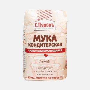 Мука Пудофф пшеничная самоподнимающаяся с разрыхлителем пакет 2000г
