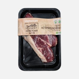 Стейк Мираторг Стриплойн из говядины охл в/у 500г