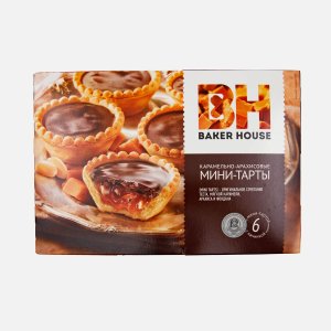 Мини-тарты Бейкер Хаус с карамельно-арахисовой начинкой к/к 240г