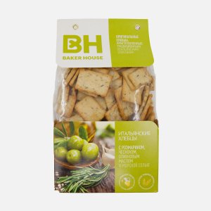 Хлебцы Бейкер Хаус розмарин/чеснок олив масл/морск солью пл/уп 250г