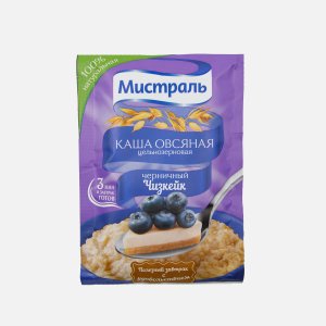 Каша Мистраль овсяная Черничный чизкейк цельнозерновая пл/уп 40г