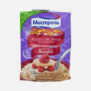 Каша Мистраль овсяная Малиновый мильфей цельнозерновая пл/уп 40г