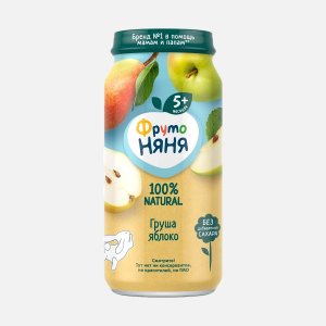 Пюре ФрутоНяня Яблоко/Груша ст/б 250г