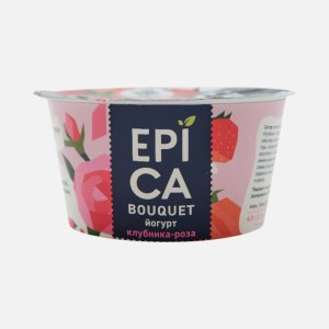 Йогурт Эпика с клубникой и экстрактом розы 4.8% 130г