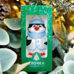 Украшение елочное Пингвин 11,5см стекло С851