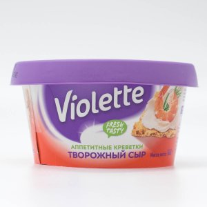 Сыр Виолетта творожный с креветками 70% пл/ст 140г