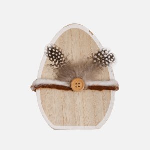 Декорация пасхальная Яйцо с перьями 11x3x14см