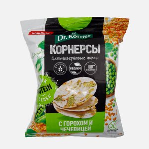 Чипсы Др Корнер Корнерсы кукурузно- рисовые с горошком/чечевицей 50г