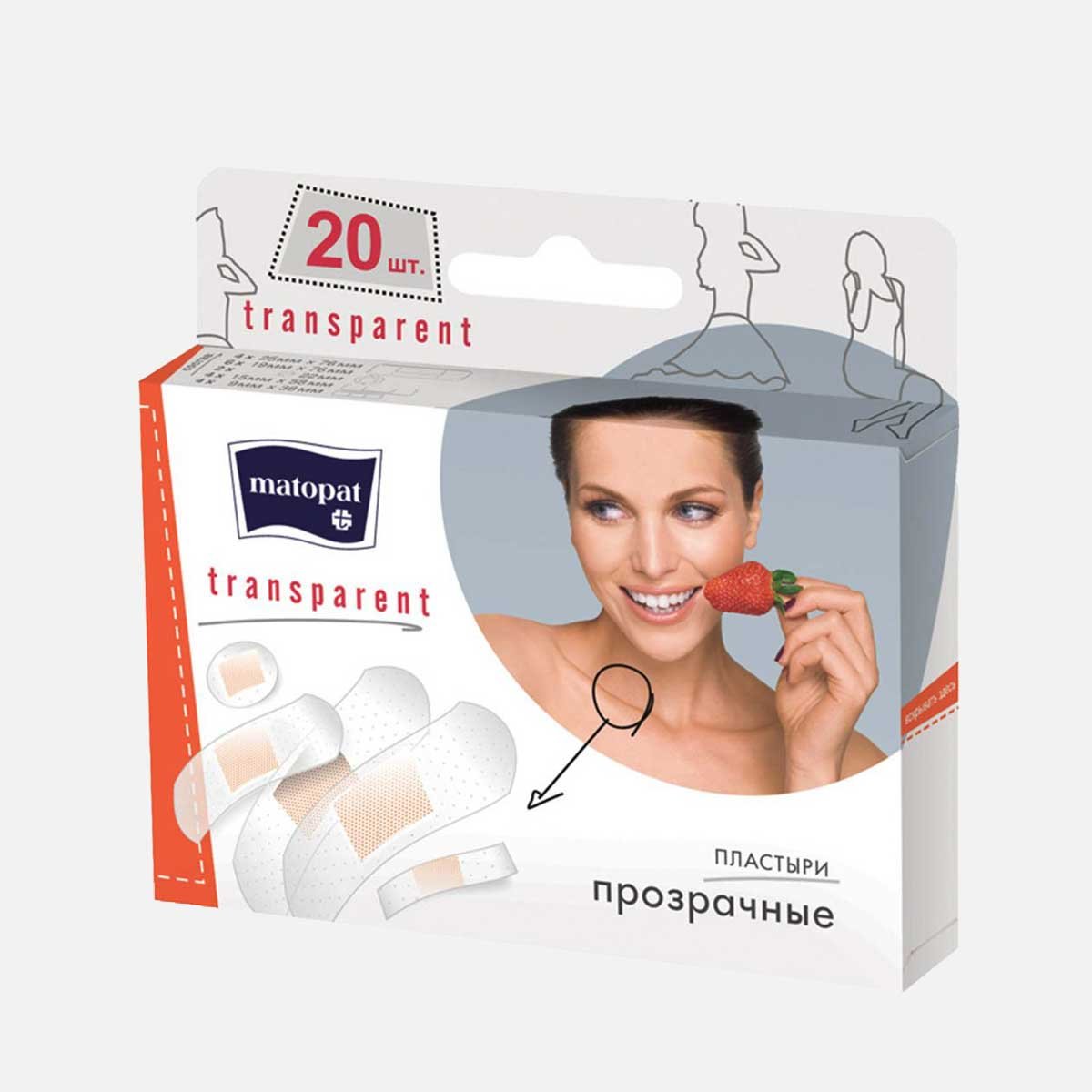 Пластырь Матопат Транспарент прозрачные к/к 20шт