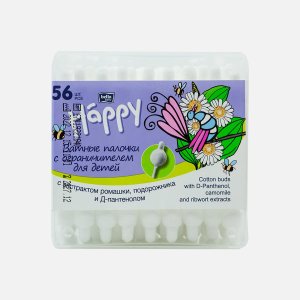 Палочки ватные Белла Беби Хэппи дет с экст ромаш/подорож/Д-пант 56шт