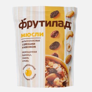 Мюсли Фруктовая Энергия мультизлак с орехами и изюмом к/к 270г