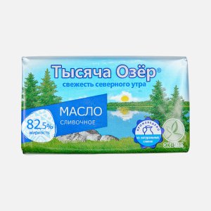 Масло Тысяча озер сливочное 82.5% фольга 400г