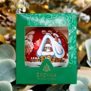 Украшение елочное Шар 6 Ночь перед рождеством 95мм стекло С622