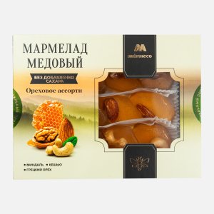 Мармелад Мармеко медовый Ореховое ассорти б/сахара к/к 200г
