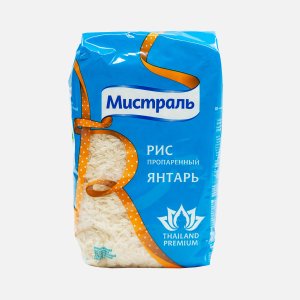 Рис Мистраль Янтарь длиннозерный пропаренный пл/уп 900г