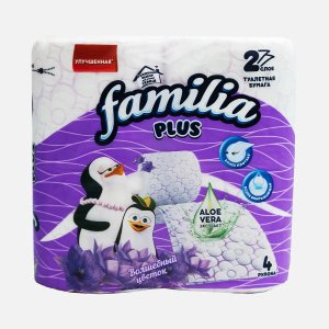 Бумага туалетная Фамилия плюс Волшеб цветок бел 2сл 4рул
