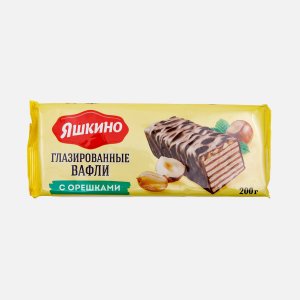 Вафли Яшкинские С орешками глазированные пл/уп 200г