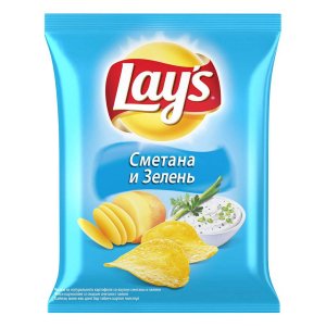 Чипсы Лэйс со вкусом Сметана и зелень пл/уп 50г