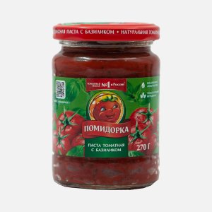 Томатная паста Помидорка с базиликом ст/б 250мл