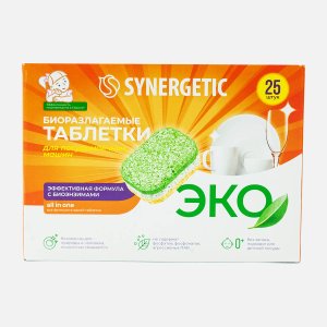 Таблетки Синергетик для посудомоечных машин 25шт
