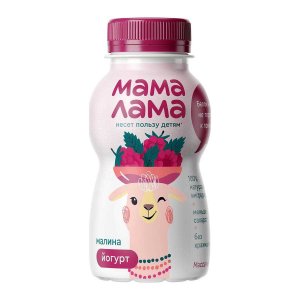 Йогурт Мама Лама с малиной питьевой 2.5% пл/бут 200г