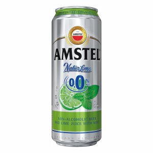 Напиток пивной Амстел Натур Лайм и Мята осветленный безалкогольный 0.0% ж/б 0,43л
