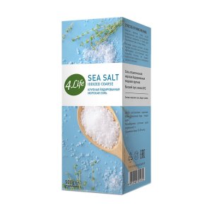 Соль 4Лайф морская натуральная крупная помол №2 к/к 500г