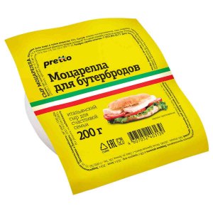 Сыр Претто Моцарелла для бутербродов 45% пл/уп 200г