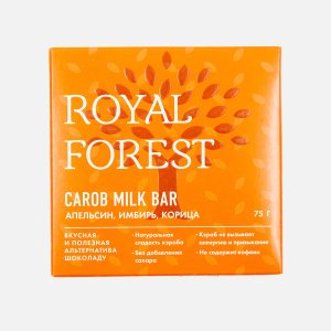 Шоколад из кэроба Роял Форест апельсин/имбирь/корица б/глютен 75г