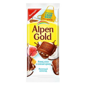 Шоколад Альпен Гольд кокос инжир/соленый крекер 85г