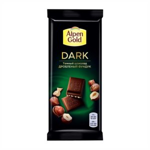 Шоколад Альпен Гольд темный с дробленым фундуком 80г