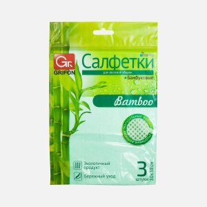 Салфетки Грифон д/кухни из бамбука 30х38см 3шт