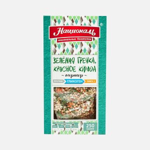Смесь Националь Зеленая гречка/красное киноа к/к 250г