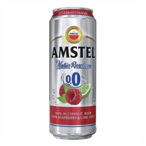 Напиток пивной Амстел 0.0 Натур Малина и Лайм безалкогольный ж/б 0,43л