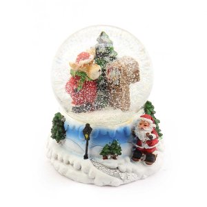 Фигурка Дед Мороз/Снеговик/Олень в стеклянном шаре d6,5см L8W7,5 H94см полимер